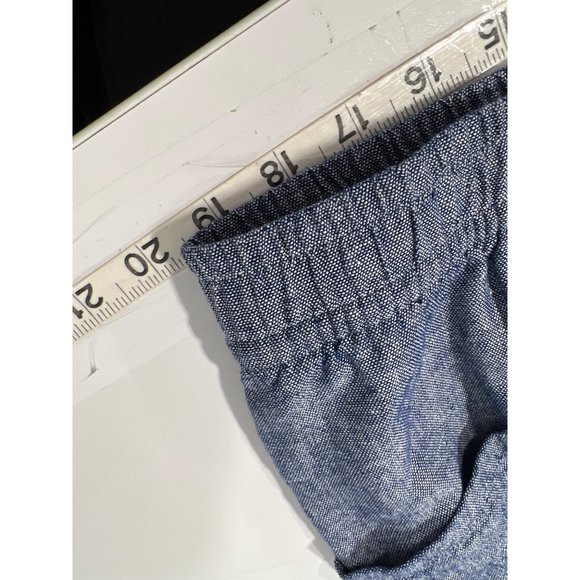 Old Navy High Waisted Chambray Tapered Leg Pant Womens XL Blue Linen Blend - Picture 4 of 9